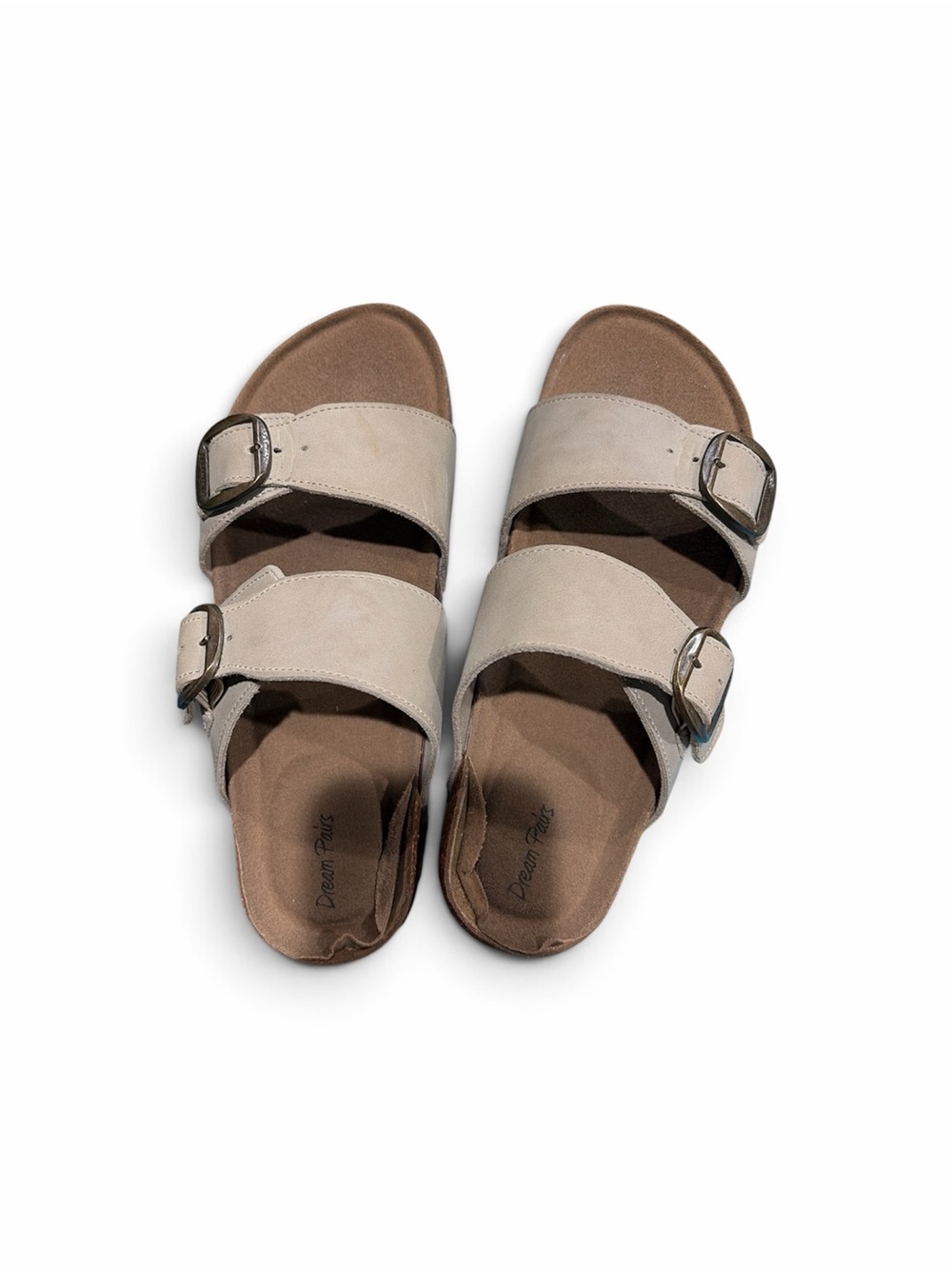 Dream Pairs Girl’s 5 Taupe Double-Buckle Slide Sandals